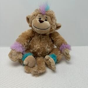 Webkinz Mohawk Monkey Ganz Plush HM623 Brown Blue Stuffed Animal Discontinued